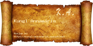 Kungl Annamária névjegykártya